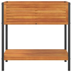 Jardinière et étagère 80x45x80 cm bois massif d'acacia et acier 645634645634