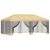Gazebo avec murs latéraux 6 x 3 m Crème Polyester et Acier 190 645636645636
