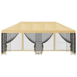Gazebo avec murs latéraux 6 x 3 m Crème Polyester et Acier 190 645636645636