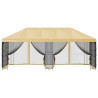Gazebo avec murs latéraux 6 x 3 m Crème Polyester et Acier 190 645636645636