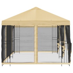 Gazebo avec murs latéraux 6 x 3 m Crème Polyester et Acier 190 645636645636