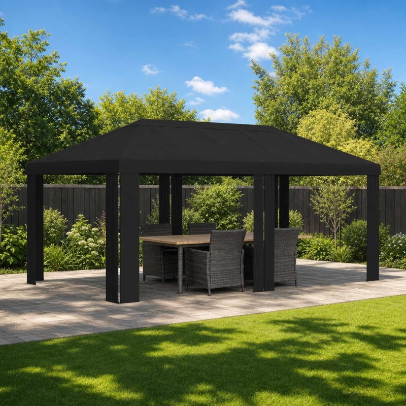 Housse de Gazebo 6 x 3 m Noir Polyester 190 gsm 645637645637