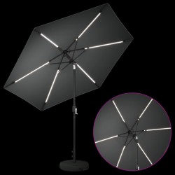 Parasol de jardin avec lumières LED et base 270 x 270 cm 645641645641