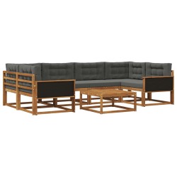 Ensemble de canapés d'extérieur 7 pcs Naturel et Anthracite 645642645642