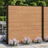 Ensemble de Clôture 175 x 186 cm WPC et Aluminium Marron 645643645643