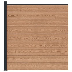 Ensemble de Clôture 175 x 186 cm WPC et Aluminium Marron 645643645643