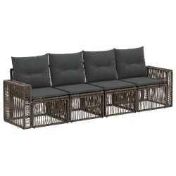 Ensemble de canapé de jardin 4 pcs Gris et Gris foncé polyrotin 645644645644