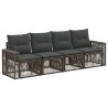 Ensemble de canapé de jardin 4 pcs Gris et Gris foncé polyrotin 645644645644