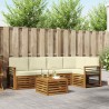 Ensemble de canapé d'angle avec coussin 6 pcs Naturel et Crème 645645645645