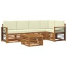 Ensemble de canapé d'angle avec coussin 6 pcs Naturel et Crème 645645645645