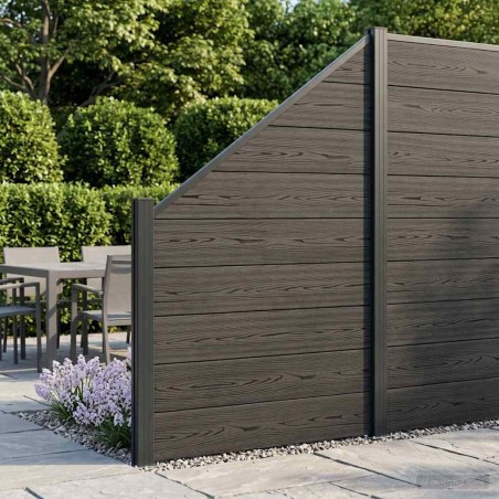 Ensemble de Clôture 95 x 180 cm WPC et Aluminium Noir 645646645646