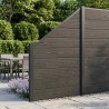 Ensemble de Clôture 95 x 180 cm WPC et Aluminium Noir 645646645646