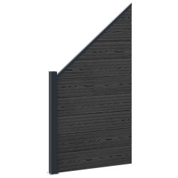 Ensemble de Clôture 95 x 180 cm WPC et Aluminium Noir 645646645646
