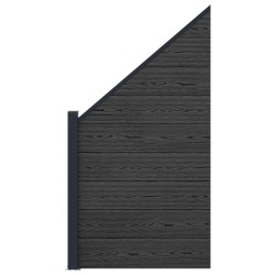 Ensemble de Clôture 95 x 180 cm WPC et Aluminium Noir 645646645646