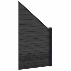 Ensemble de Clôture 95 x 180 cm WPC et Aluminium Noir 645646645646