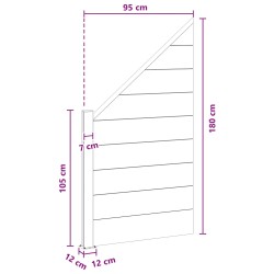 Ensemble de Clôture 95 x 180 cm WPC et Aluminium Noir 645646645646