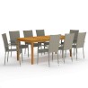 Ensemble à manger de jardin 9 pcs Gris 645650645650