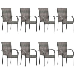 Ensemble à manger de jardin 9 pcs Gris 645650645650