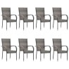 Ensemble à manger de jardin 9 pcs Gris 645650645650