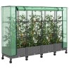 Jardinière de jardin avec couverture de serre et roues 4 pc PP 645651645651
