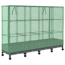 Jardinière de jardin avec couverture de serre et roues 4 pc PP 645651645651