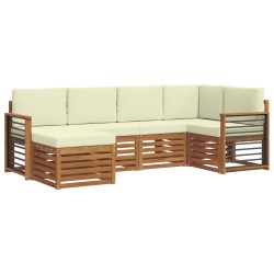 Ensemble de canapé d'angle avec coussin 6 pcs Naturel et Crème 645652645652