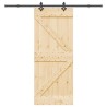 Porte coulissante NARVIK Naturel et noir 85 x 210 cm (213,5 cm) 645657645657