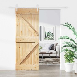 Porte coulissante Naturel et Blanc 85 x 210 cm 645658645658