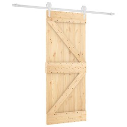 Porte coulissante Naturel et Blanc 85 x 210 cm 645658645658