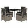 Ensemble à manger de jardin et coussins 5 pcs gris clair rotin 645659645659