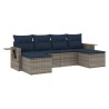 Ensemble de canapé de jardin 6 pcs avec coussins gris résine tressée 645660645660