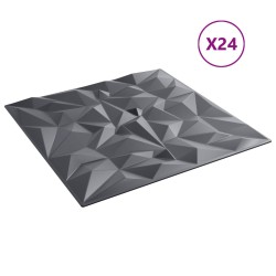 Panneaux muraux 24 pcs Gris Améthyste 50 x 50 cm Mousse XPS 645661645661