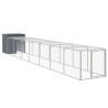 Poulailler avec cour anthracite 110x813x110 cm acier galvanisé 645664645664