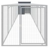 Poulailler avec cour anthracite 110x813x110 cm acier galvanisé 645664645664
