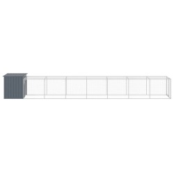 Poulailler avec cour anthracite 110x813x110 cm acier galvanisé 645664645664