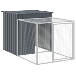 Poulailler avec cour anthracite 110x813x110 cm acier galvanisé 645664645664