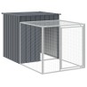 Poulailler avec cour anthracite 110x813x110 cm acier galvanisé 645664645664