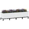 Jardinière avec Roues Blanc 160 x 40 x 48 cm PP 645671645671