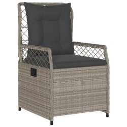 Ensemble à manger de jardin et coussins 5 pcs gris clair rotin 645676645676