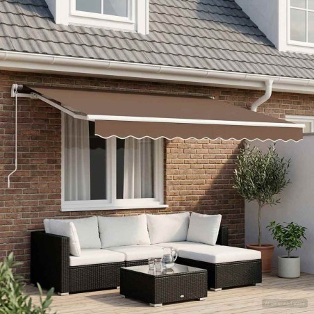 Auvent rétractable Taupe 300 x 250 cm Polyester et Aluminium 645677645677