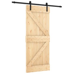 Porte coulissante Naturel et noir 85 x 210 cm 645678645678