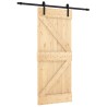 Porte coulissante Naturel et noir 85 x 210 cm 645678645678