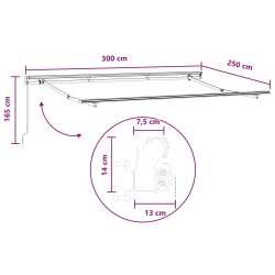 Auvent rétractable Gris clair et blanc 3 x 2,5 m 645679645679