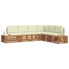 Ensemble de canapés d'extérieur avec coussin Naturel et Crème 645685645685