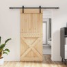Porte coulissante Naturel et noir 90 x 210 cm 645686645686