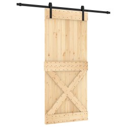 Porte coulissante Naturel et noir 90 x 210 cm 645686645686