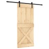 Porte coulissante Naturel et noir 90 x 210 cm 645686645686