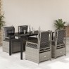 Ensemble à manger de jardin et coussins 5 pcs gris clair rotin 645690645690