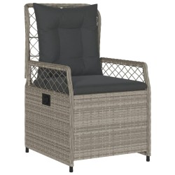 Ensemble à manger de jardin et coussins 5 pcs gris clair rotin 645690645690