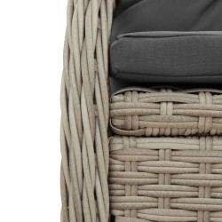 Ensemble à manger de jardin et coussins 5 pcs gris clair rotin 645690645690